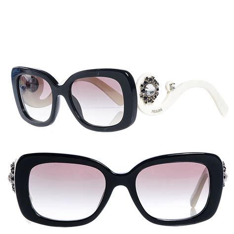 PRADA Minimal Baroque Sunglasses Black White 